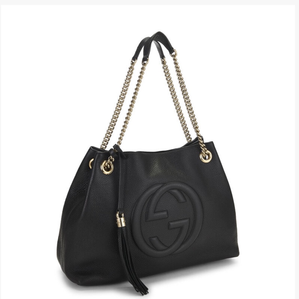 GUCCI Black Leather Soho Chain Tote - Picture 3 of 13